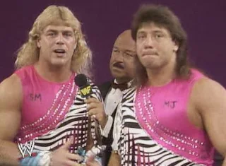 WWF / WWE: Wrestlemania 5 - The Rockers spoke to Mean Gene Okerlund before taking on The Twin Towers