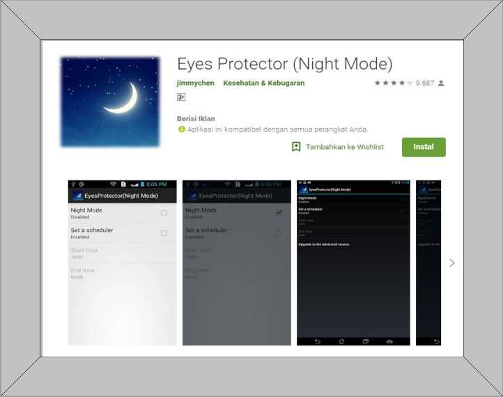 Aplikasi Pelindung Mata Dari Radiasi Layar Hp Android dan Pc Manyasah