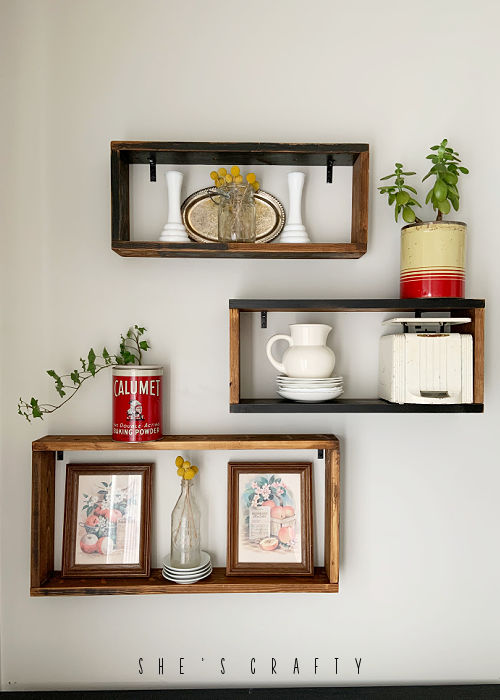 She's Crafty How to Hang and Style Reclaimed Wood Display Shelves