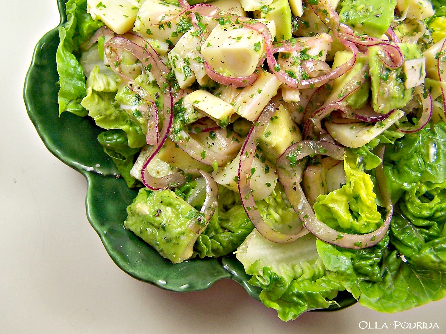 OllaPodrida Avocado & Hearts of Palm Salad with Coriander Vinaigrette