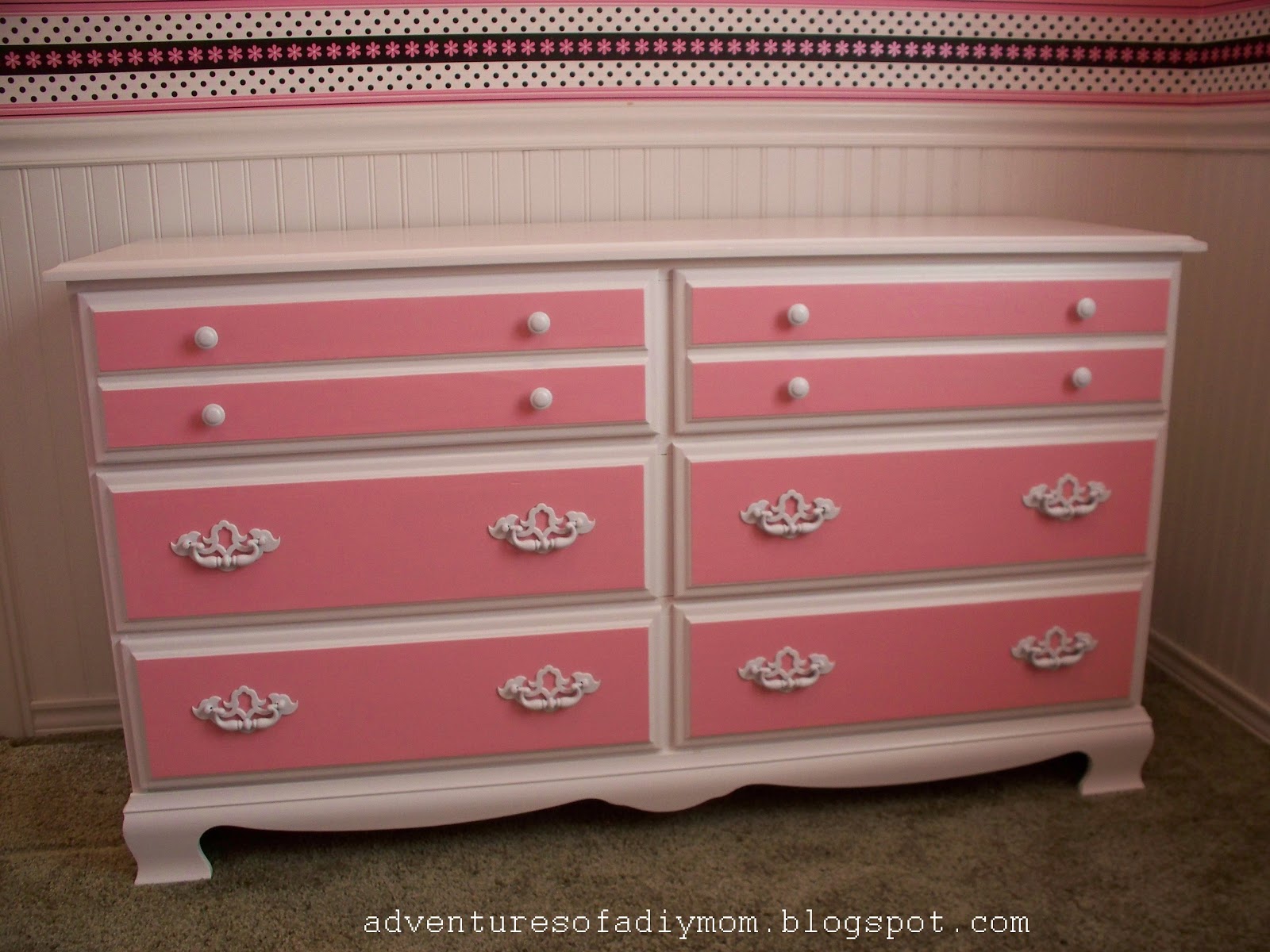 Pretty In Pink...Dresser Makeover Adventures of a DIY Mom