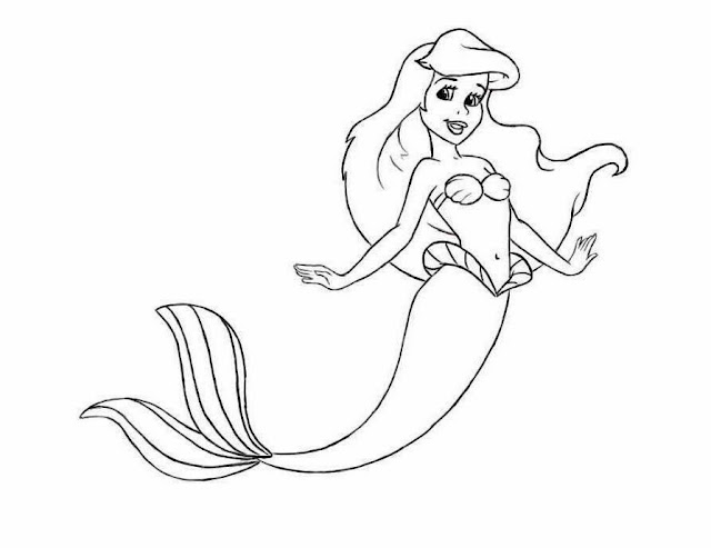 Disney Princess Ariel Coloring Cartoon Drawing Free wallpaper