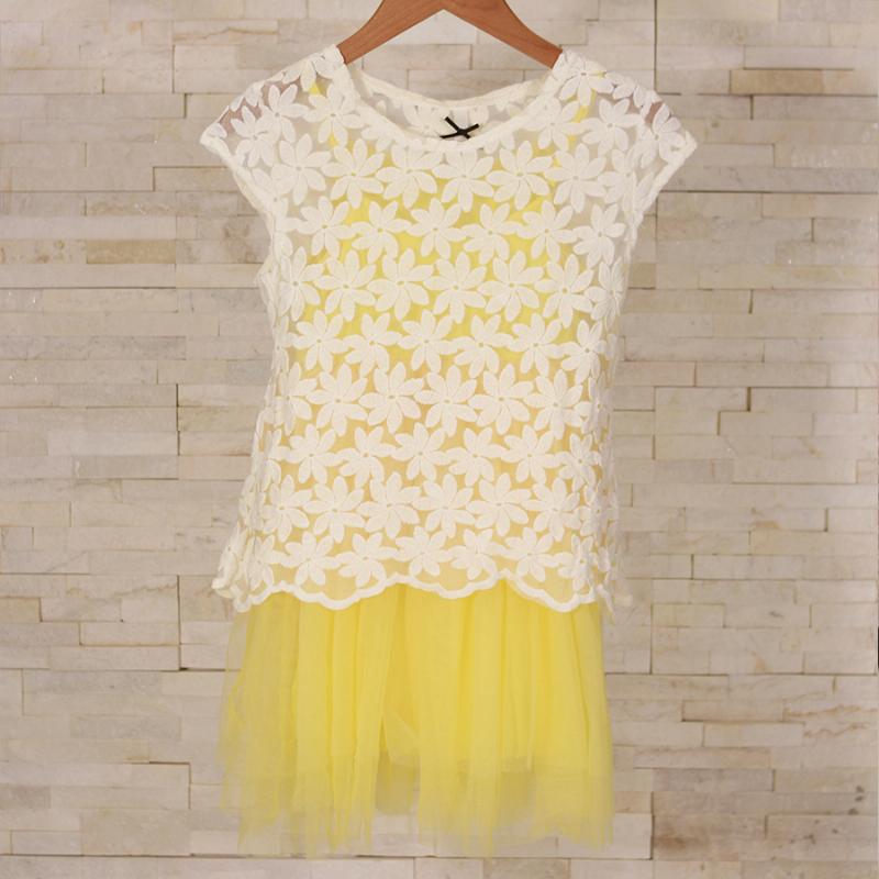 Đầm Voan Phối Hoa Ren Nổi – Bé 3-13 tuổi – Thương Hiệu : Khaki 153545