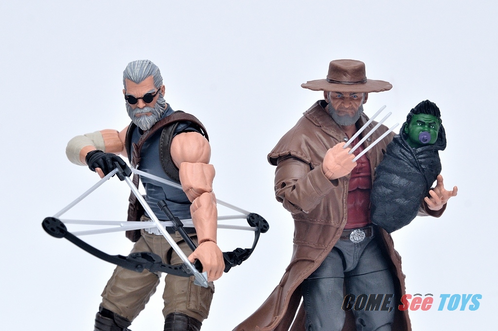 Marvel Legends X-Men Hawkeye and Old Man Logan 2 Pack In Hand 