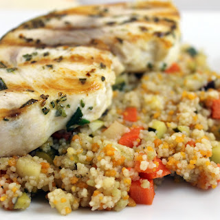 Grilled Rosemary Swordfish with Vegetable Couscous