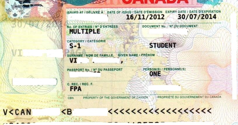Виза в канаду образец Виза в канаду образец