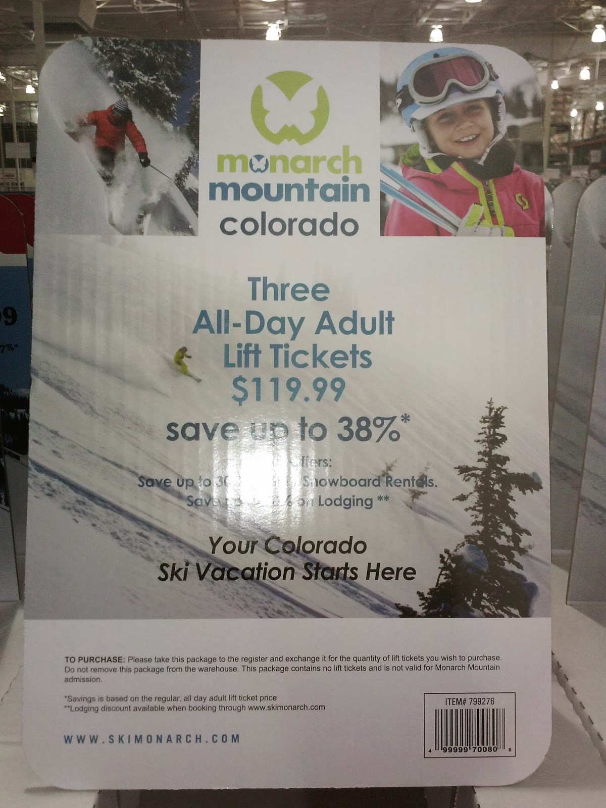 Colorado Ski Deals and Bargains: Monarch Mountain lift tickets for sale in Superior, Colorado Costco