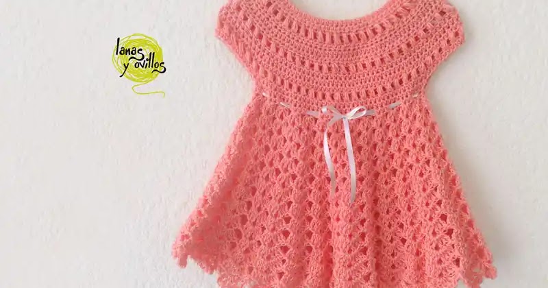 177. Tejer un Vestido de Bebé Rosa Fácil Paso Paso