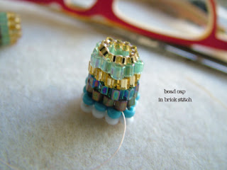 how to make beaded bead cap - ClearlyHelena