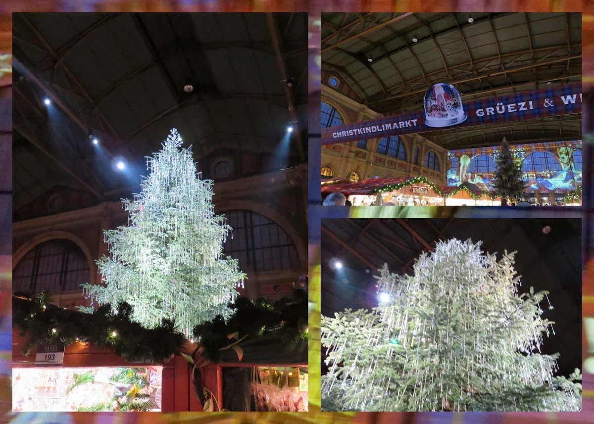 Christkindlimarkt at Zurich Main Station  Crystal christmas tree, Christmas  tree, Pretty christmas trees