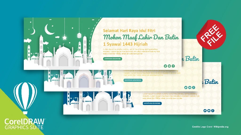 5 Banner Idul Fitri Download Spanduk Idul Fitri 1442 Coreldraw Dan Illustrator Gratis Templatekita Com