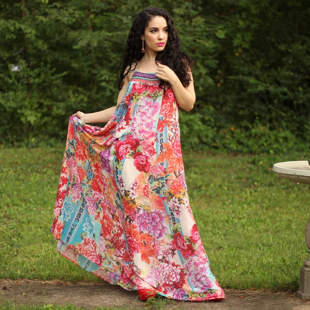 Libertad Green: SHEIN Floral Print Maxi Dress