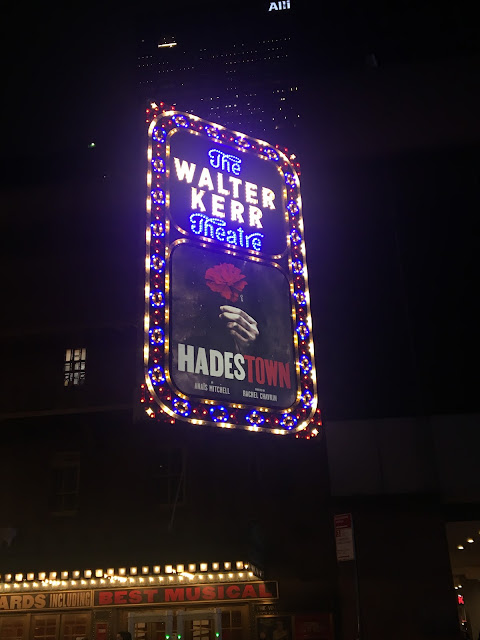 Hadestown The Walter Kerr Theatre Sign at Night Broadway Musical
