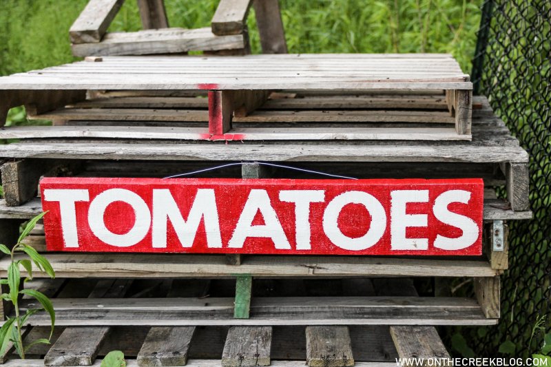 Making a vintage inspired 'tomatoes' produce sign | On The Creek Blog