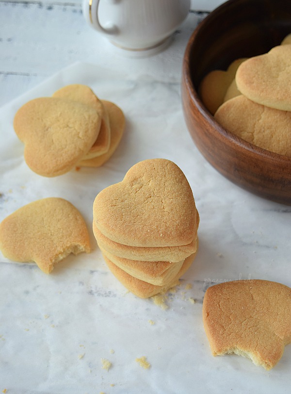 Shortbread Cookies arranged on a white parchment paper