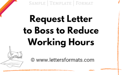 flexible working sample letter of request to reduce working hours