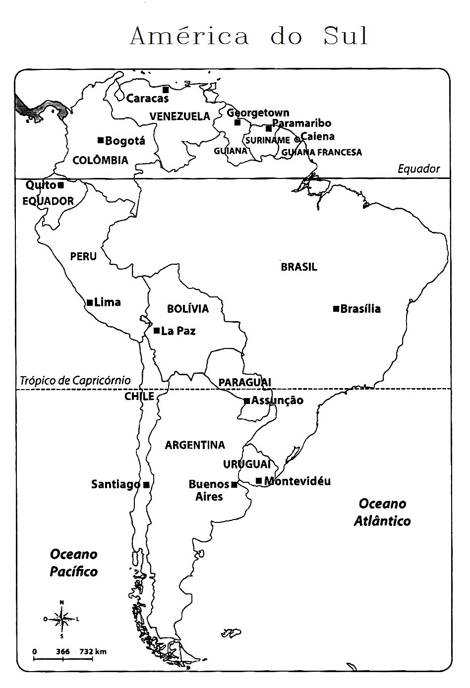 Blog de Geografia Mapa da América do Sul com Países e Capitais para Imprimir e Colorir Blog de Geografia Mapa da América do Sul com Países e Capitais para Imprimir e Colorir
