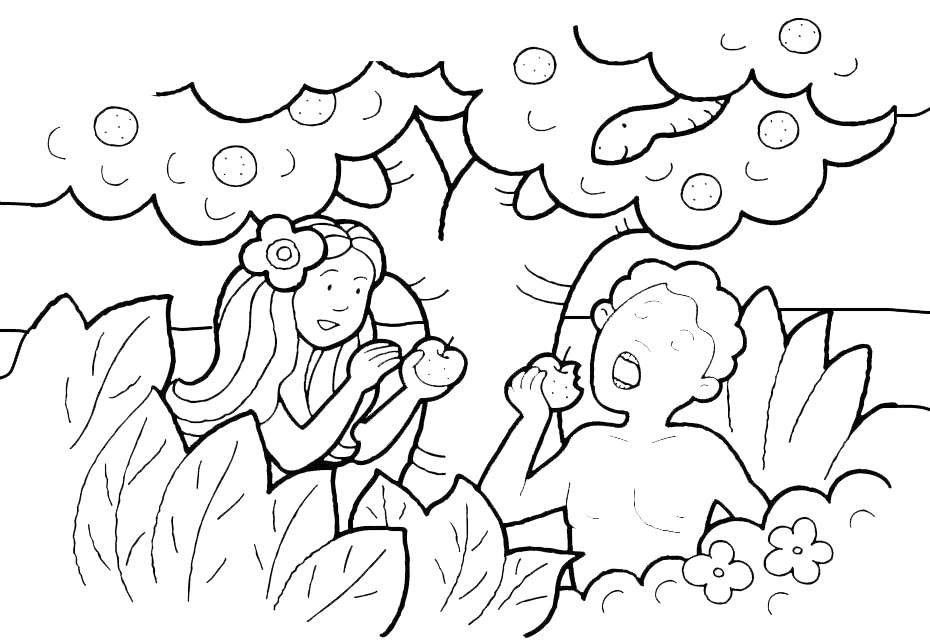 Laminas de La Biblia Para Colorear ,Imprimir y Recortar.: Adán Y Eva En