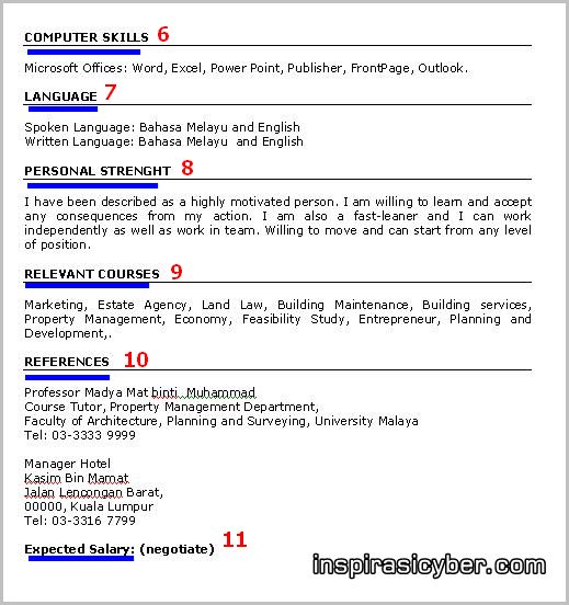 contoh resume kerja pdf