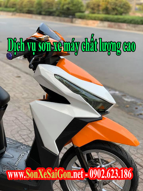 Mẫu Sơn xe máy Vario 150 màu cam trắng - SƠN XE SÀI GÒN