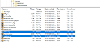 Acceder a sus archivos de encabezado y pie de página a través de FTP