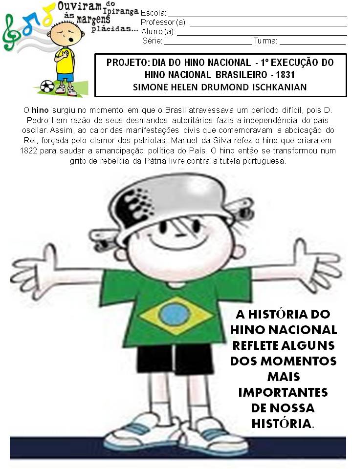 Faça Um Relatório Rápido Da História Do Hino Nacional
