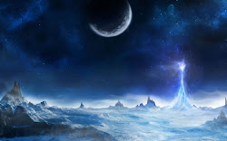 fantasy scenery wallpapers desktop backgrounds winter night mythical background space dark wallpapersafari ice moon abstract keywords snow paos planet cold