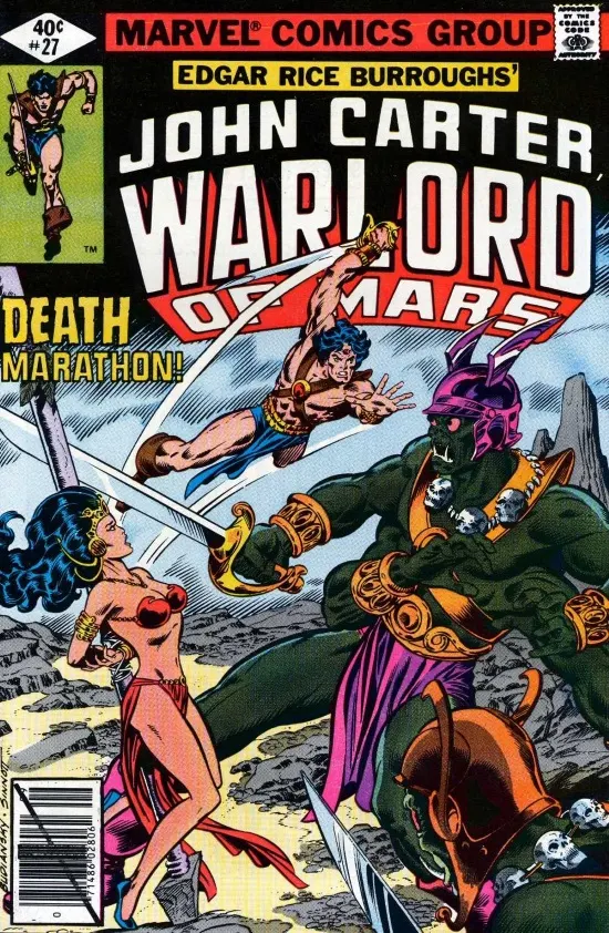 Portada de John Carter Warlord of Mars #27, obra de Bob Budiansky y Joe Sinnott