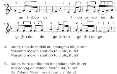 notasi lagu “Butet” www.simplenews.me
