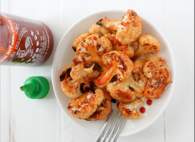 Maple Sriracha Roasted Cauliflower #vegan #recipes