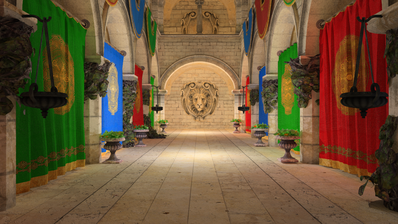 Path Tracing on Sponza Scene