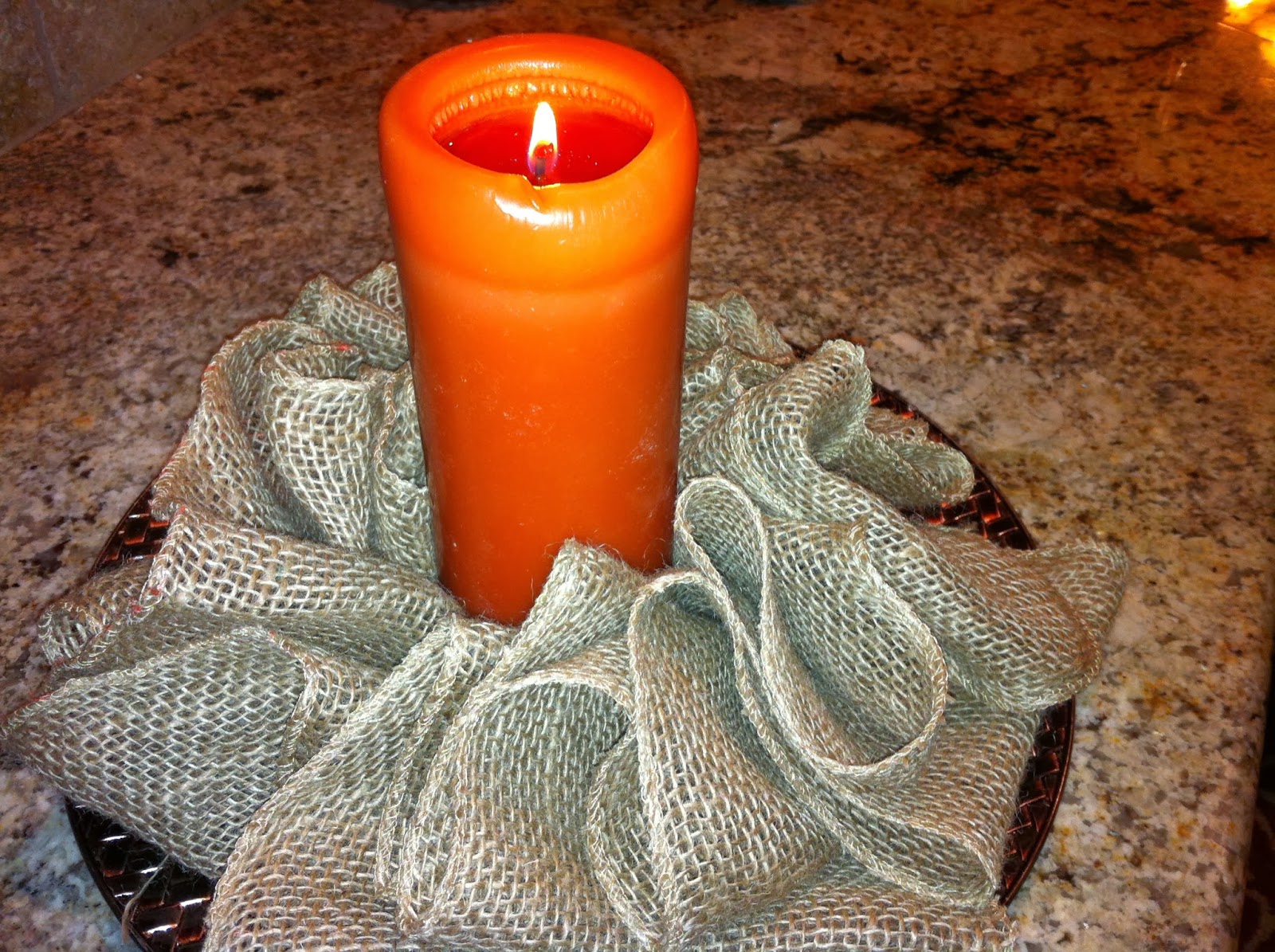 My Crafty World Burlap Candle Centerpiece