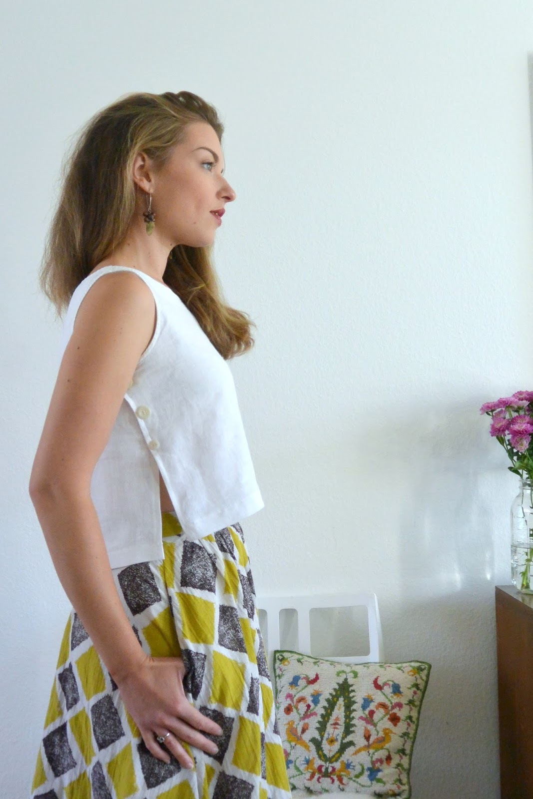 diy linen crop top refashion tutorial
