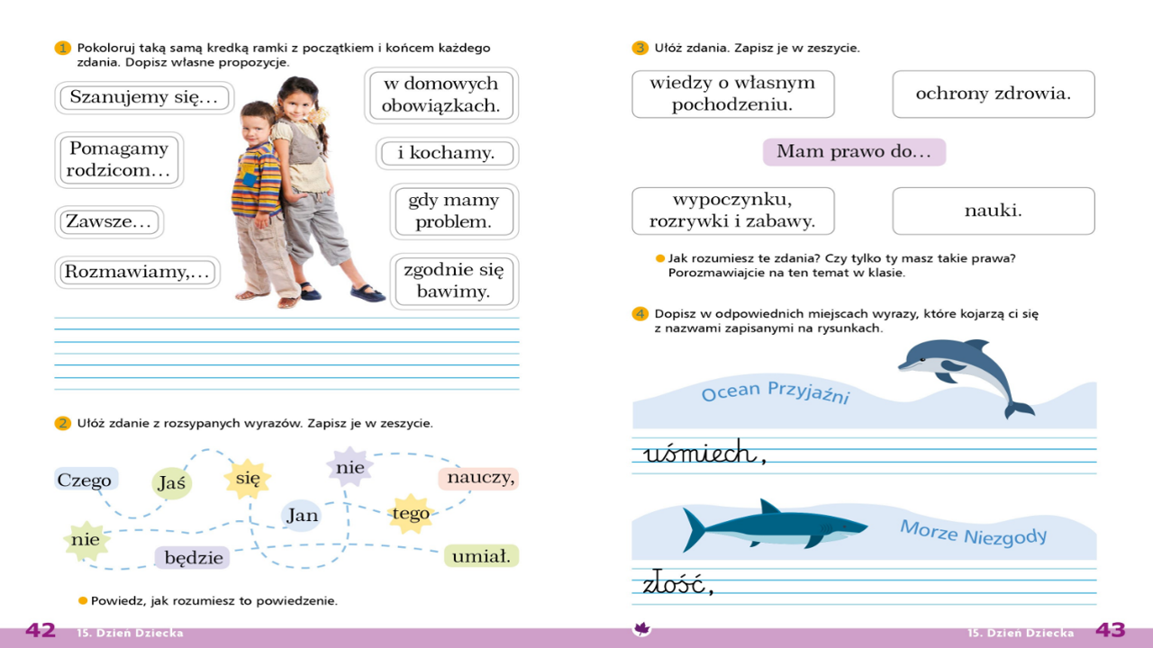 Edukacja Polonistyczna Klasa 2 Karty Pracy II A i Wesoła Belferka :): DZIEŃ DZIECKA - edukacja polonistyczna