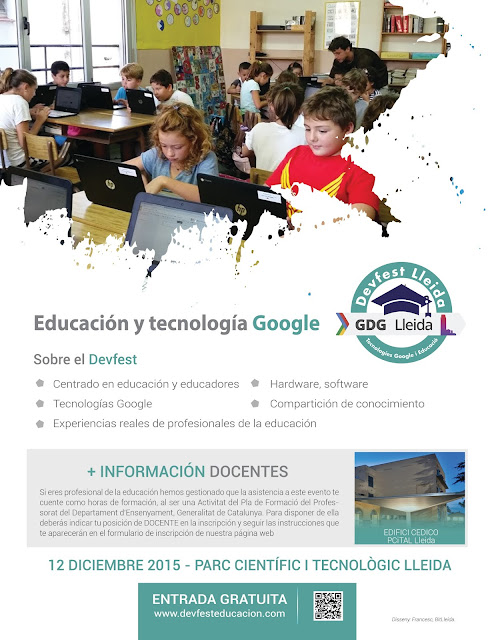 Inscripción abierta y web final para el Devfest Lleida 2015: el evento de Tecnologías Google y Educación 