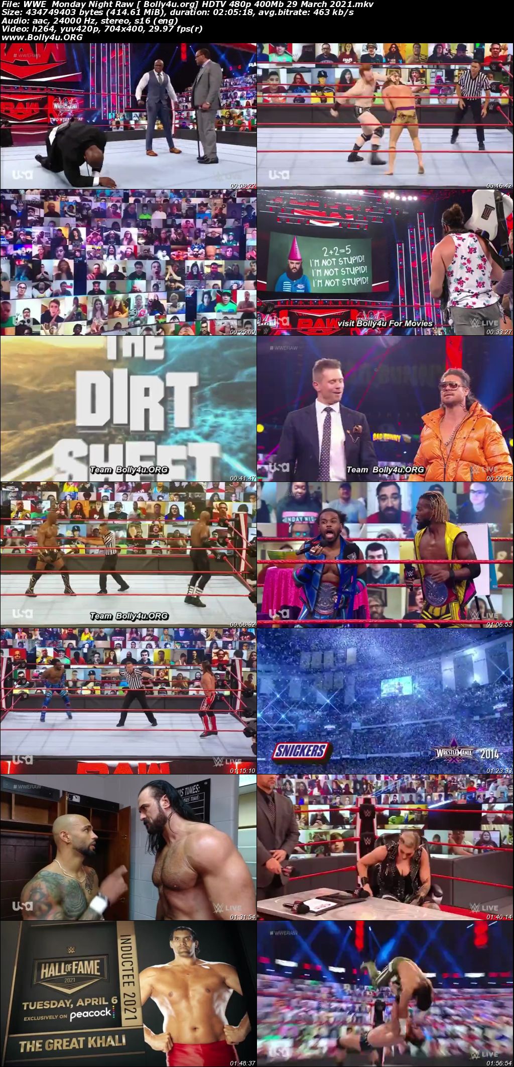 WWE Monday Night Raw HDTV 480p 400Mb 29 March 2021 Download WWE Monday Night Raw HDTV 480p 400Mb 29 March 2021 Download