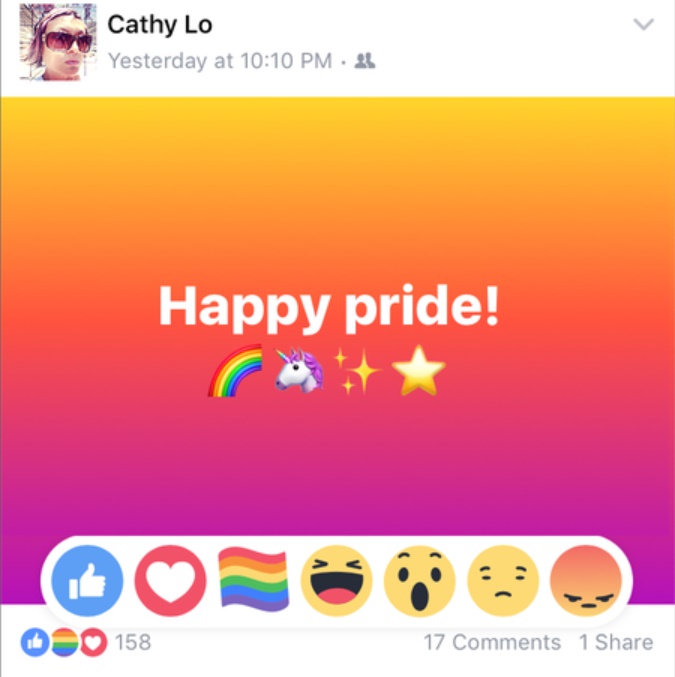 to my world.... Facebook celebrates Pride month with rainbow