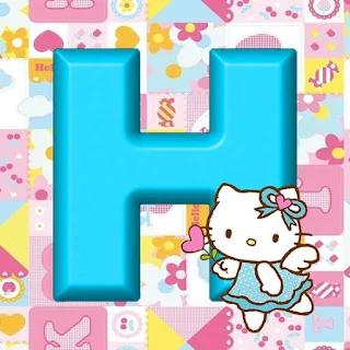 Abecedario Celeste con Hello Kitty Hada.