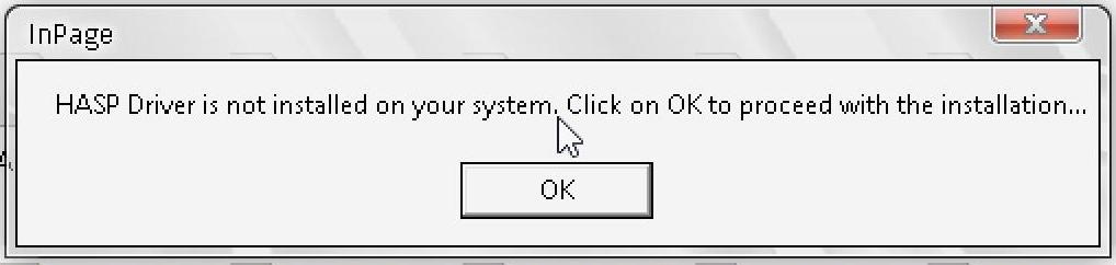 Hasp driver for inpage 2000 professional