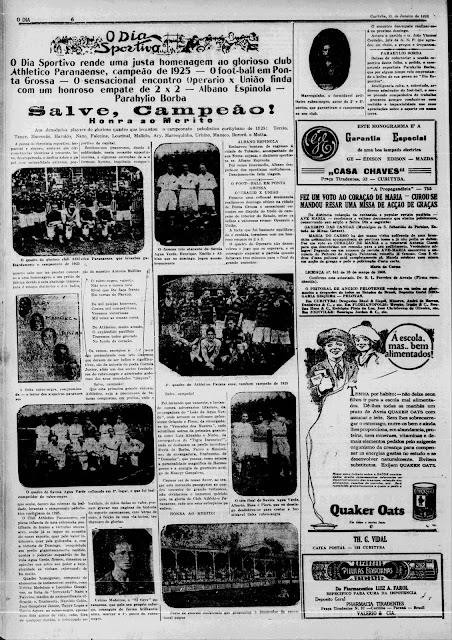 Campeão Paranaense 1925 Atletico