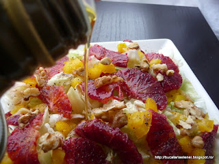 Salata verde cu portocale rosii si un ulei special(Zaffiro)