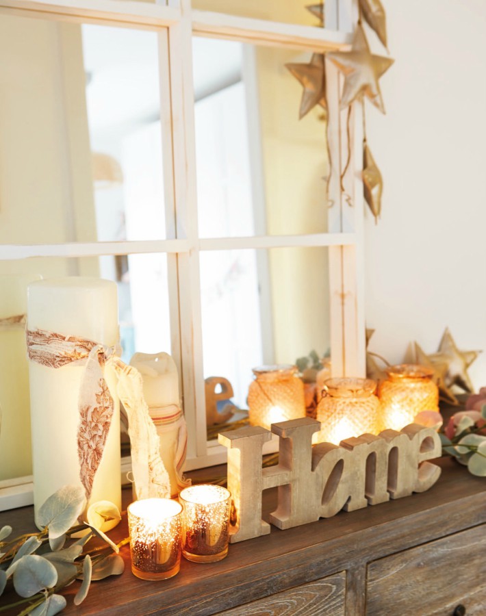 Una casa real con decoración de Navidad lowcost