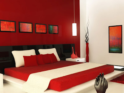 แบบห้องนอนสีแดง