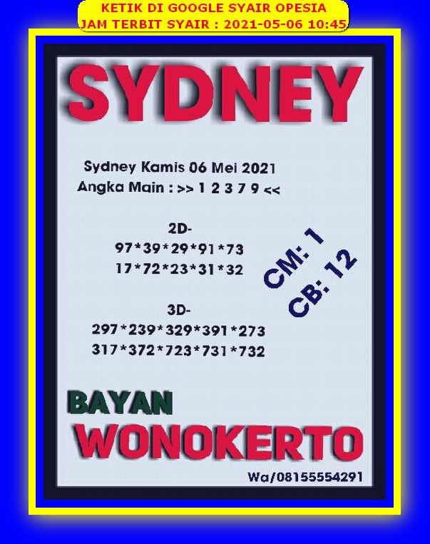 gambar togel sydney