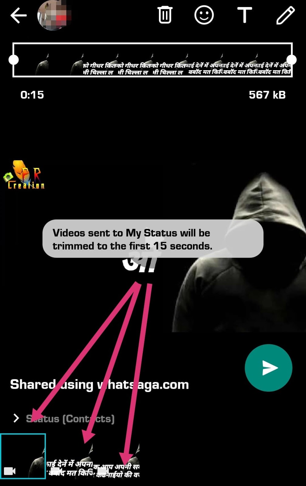 How to put more than 30 seconds of status on WhatsApp(15sec 30sec full