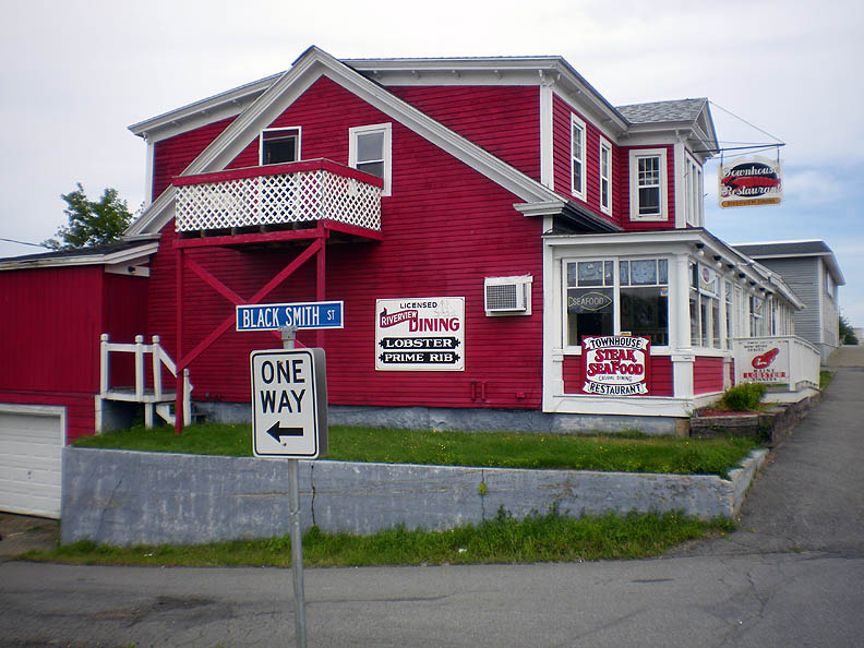 glancing back in time main street. calais, maine