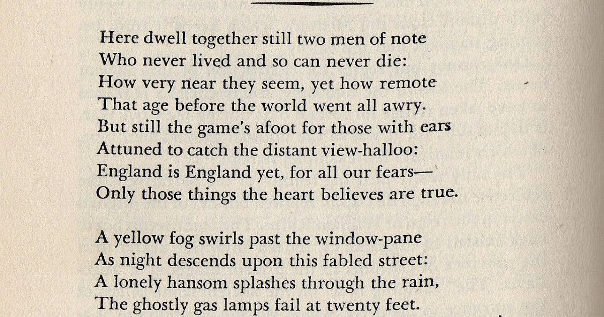 Vincent Starrett S Classic Poem 221b I Hear Of Sherlock Everywhere