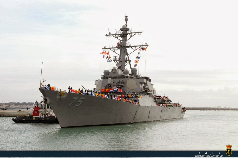 La Base Naval de Rota recibe al primero de los cuatro destructores estadounidenses, el USS 'Donald Cook' .