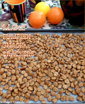 Maple Pumpkin Snack Crackers are a great fall treat. Share them by the campfire, tailgating or serve them in a fall vegetable soup. | Recipe developed by www.BakingInATornado.com | #recipe #snack