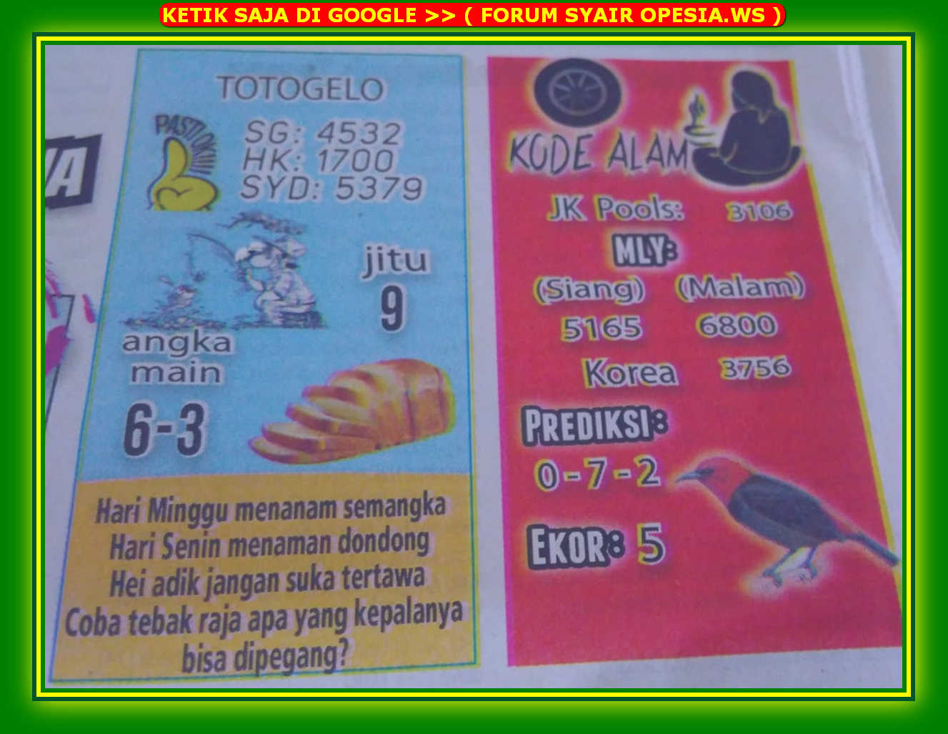 Forum Syair Harian Shio Jitu Hk 8 Juli 2018 Kode Syair Sgp Hk Sd Motesia Forum Syair Harian Shio Jitu Hk 8 Juli 2018 Kode Syair Sgp Hk Sd Motesia